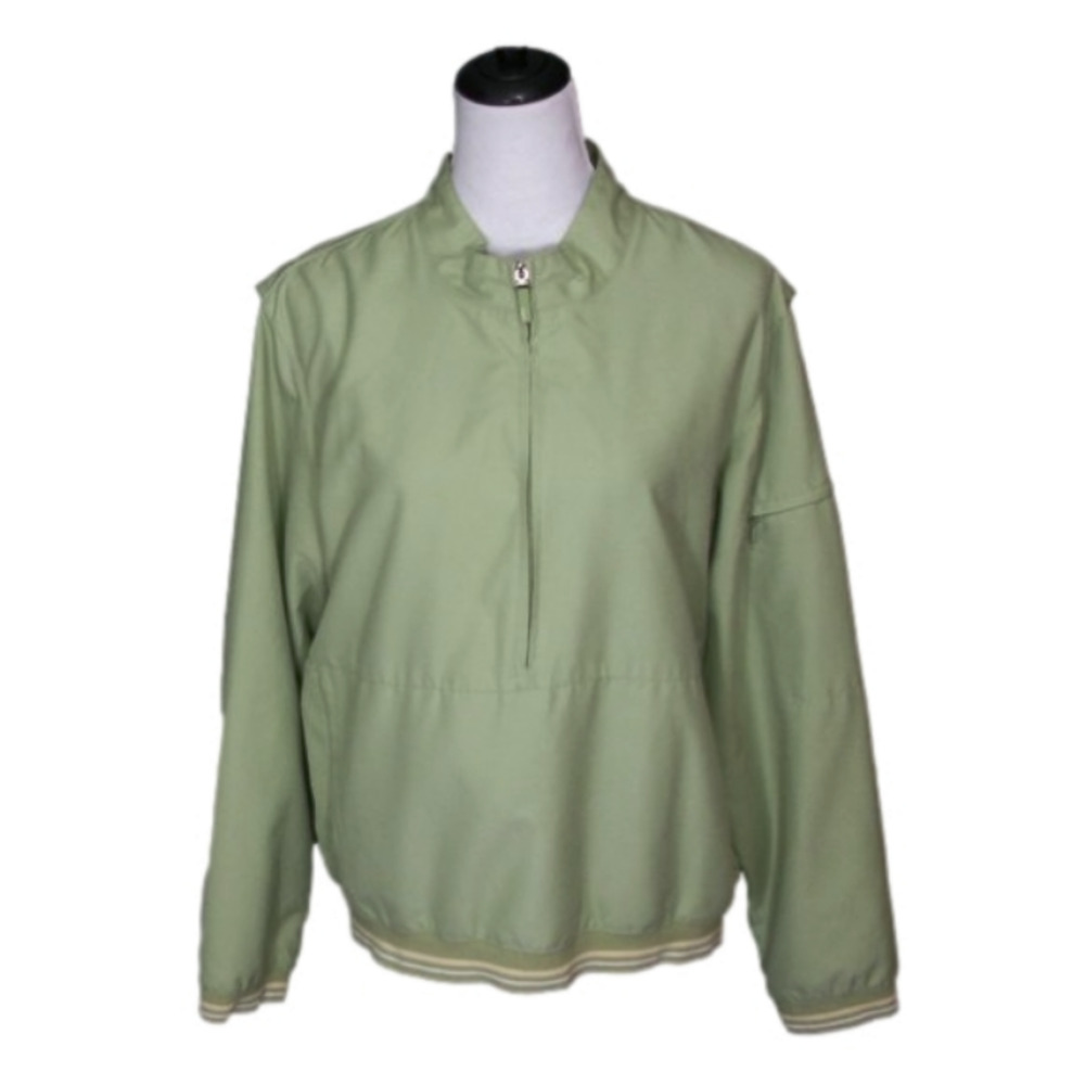 Lizgolf Lime Green Partial Zip Front Lightweight Jacket Size Large